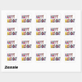 "HAPPY BIRTHDAY" SIGN VIERKANTE STICKER (Vel)
