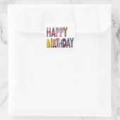 "HAPPY BIRTHDAY" SIGN VIERKANTE STICKER (Tas)