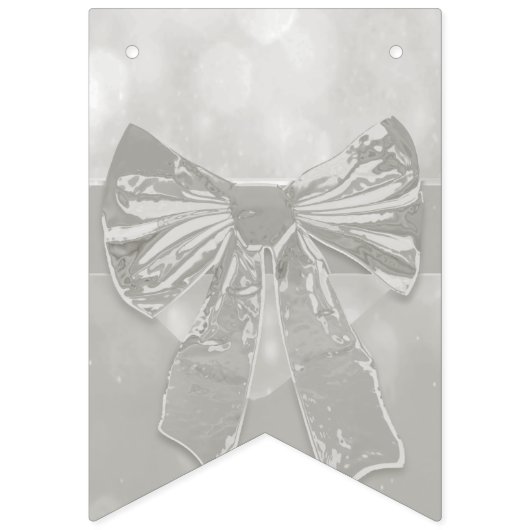 ☆ HAPPY BIRTHDAY ☆ Silver Bow Vlaggetjes (Eerste vlag)