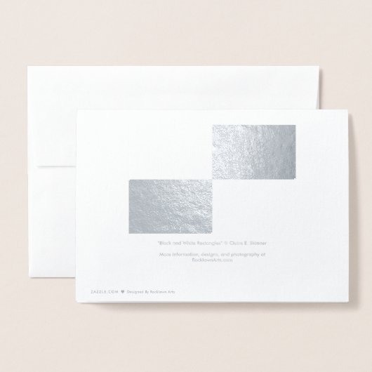 Happy Birthday Silver Foil en White Retangs Folie Kaarten (Met envelop)