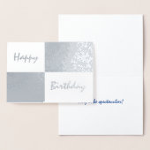 Happy Birthday Silver Foil en White Retangs Folie Kaarten (Display)