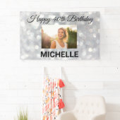 Happy Birthday Silver-foto's elk jaar aangepast Spandoek (Insitu)