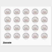 Happy Birthday Silver glitter druppelt roos gouden Ronde Sticker (Vel)