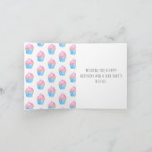 Happy Birthday simpele waterverf cupcake schattig Bedankkaart (Binnen)