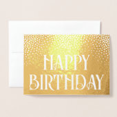 Happy Birthday Simple Minimalist Glam Gold Real Folie Kaarten (Voorkant met envelop)