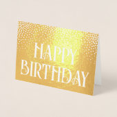 Happy Birthday Simple Minimalist Glam Gold Real Folie Kaarten (Voorkant)