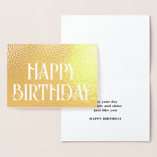 Happy Birthday Simple Minimalist Glam Gold Real Folie Kaarten (Display)
