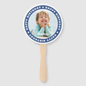 Happy Birthday Simple Moderne Custom Photo Handwaaier (Voorkant)