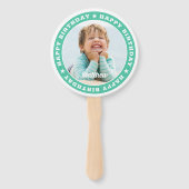 Happy Birthday Simple Moderne Custom Photo Handwaaier (Voorkant)