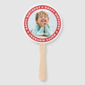 Happy Birthday Simple Moderne Custom Photo Handwaaier (Voorkant)