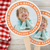 Happy Birthday Simple Moderne Custom Photo Handwaaier