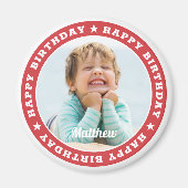 Happy Birthday Simple Moderne Custom Photo Magneet (Voorkant)