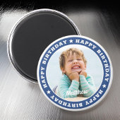 Happy Birthday Simple Moderne Custom Photo Magneet