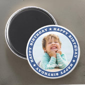 Happy Birthday Simple Moderne Custom Photo Magneet
