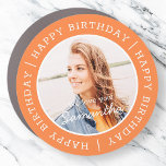 Happy Birthday Simple Preppy Modern Custom Photo Automagneet<br><div class="desc">Dit eenvoudige en moderne ontwerp is samengesteld uit serif typografie en voegt een douanefoto toe.</div>