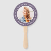 Happy Birthday Simple Preppy Modern Custom Photo Handwaaier (Achterkant)