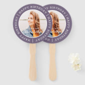Happy Birthday Simple Preppy Modern Custom Photo Handwaaier (Voorkant en achterkant)