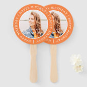 Happy Birthday Simple Preppy Modern Custom Photo Handwaaier (Voorkant en achterkant)