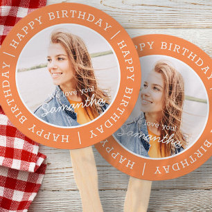 Happy Birthday Simple Preppy Modern Custom Photo Handwaaier