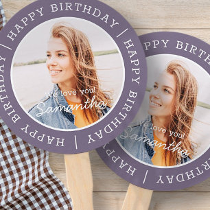 Happy Birthday Simple Preppy Modern Custom Photo Handwaaier