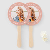 Happy Birthday Simple Preppy Modern Custom Photo Handwaaier (Voorkant en achterkant)