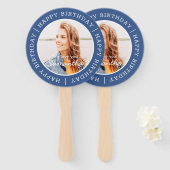 Happy Birthday Simple Preppy Modern Custom Photo Handwaaier (Voorkant en achterkant)