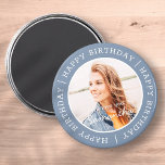 Happy Birthday Simple Preppy Modern Custom Photo Magneet<br><div class="desc">Dit eenvoudige en moderne ontwerp is samengesteld uit serif typografie en voegt een douanefoto toe.</div>