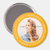 Happy Birthday Simple Preppy Modern Custom Photo Magneet (Voorkant / Achterkant)