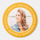Happy Birthday Simple Preppy Modern Custom Photo Magneet (Voorkant)