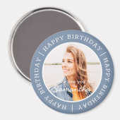 Happy Birthday Simple Preppy Modern Custom Photo Magneet (Voorkant / Achterkant)