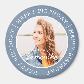 Happy Birthday Simple Preppy Modern Custom Photo Magneet (Voorkant)