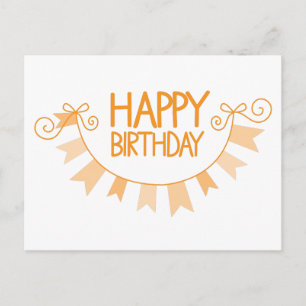 Happy Birthday sinaasappel Bunting Briefkaart
