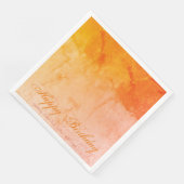 Happy Birthday Sinaasappel Designer Servet (Hoek)