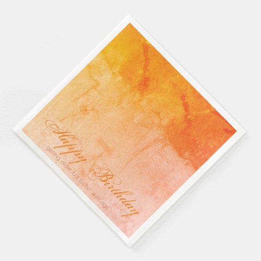 Happy Birthday Sinaasappel Designer Servet (Hoek)