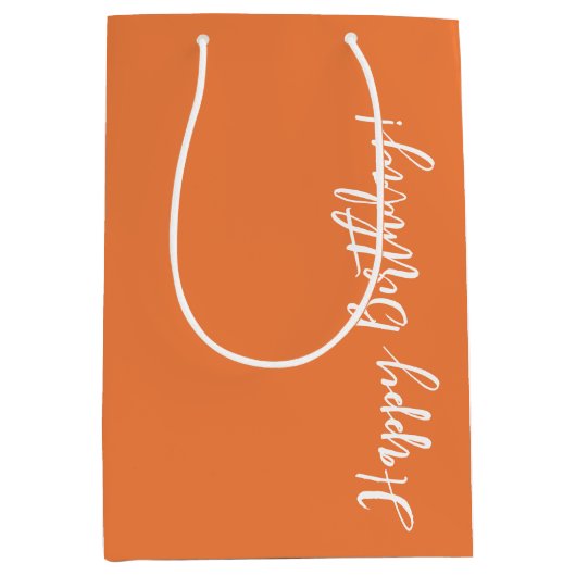 Happy Birthday Sinaasappel Medium Cadeauzakje (Voorkant)