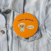 Happy Birthday Sinaasappel Ronde Button 4,0 Cm (In situ)