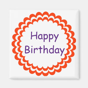 Happy Birthday Sinaasappel Violet Magneet