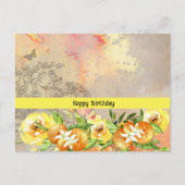 Happy Birthday Sinaasappels en Rozen Briefkaart (Voorkant)