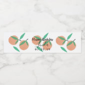 Happy Birthday Sinaasappels Script Feestje Waterfles Etiket (Enkel label)