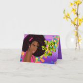 Happy Birthday Sis gevouwen Wenskaart Kaart (Gele Bloem)