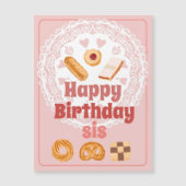 Happy Birthday sis magneet Deense koekjes (Voorkant)