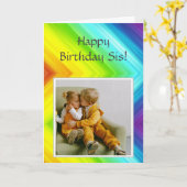 Happy Birthday Sis met foto om aan te passen Kaart (Gele Bloem)