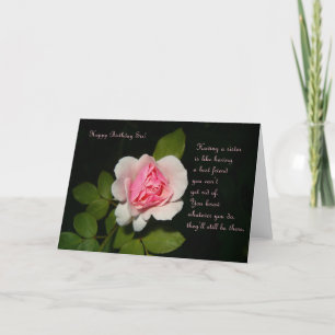 Happy Birthday Sis met Roos Card Kaart