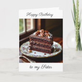 Happy Birthday Sister | Chocolate Cake Kaart (Voorkant)
