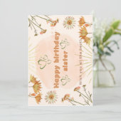 Happy birthday sister greetings kaart (Staand voorkant)