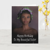 Happy Birthday Sister Pagan Wenskaart Kaart (Gele Bloem)