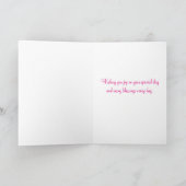 Happy Birthday Sister Pink Cosmos Flowers Kaart (Binnen)