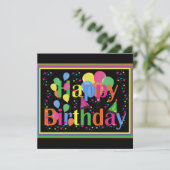 Happy Birthday SJABLOON, aanpasbaar, Kaart (Staand voorkant)