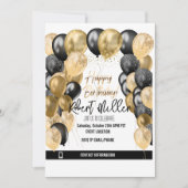 Happy Birthday Sjabloon Black Gold - transparant Kaart (Voorkant)