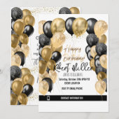 Happy Birthday Sjabloon Black Gold - transparant Kaart (Voorkant / Achterkant)